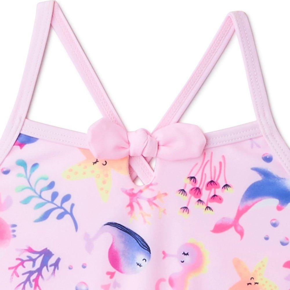 Toddler Girl One-Piece Tutu Swimsuit Pink 12 Month - Picture 4 of 4